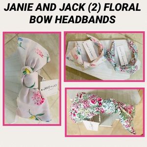 JANIE AND JACK (2) FLORAL BOW HEADBANDS